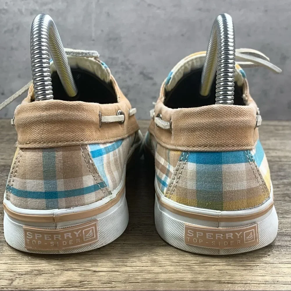Sperry Top-Sider~Women's~ Boat Shoes Multicolor‎ Plaid~Lace Up~Sneakers~Size 8.5